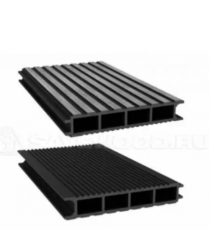 Террасная доска из ДПК Savewood Ulmus широкий вельвет черный