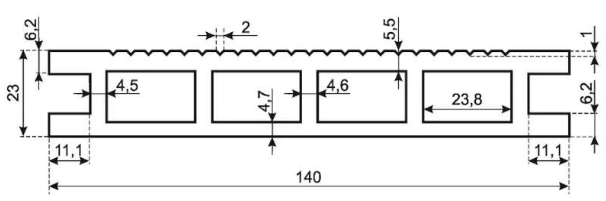 Террасная доска серия TABULA цвет Чёрный ( антрацит )